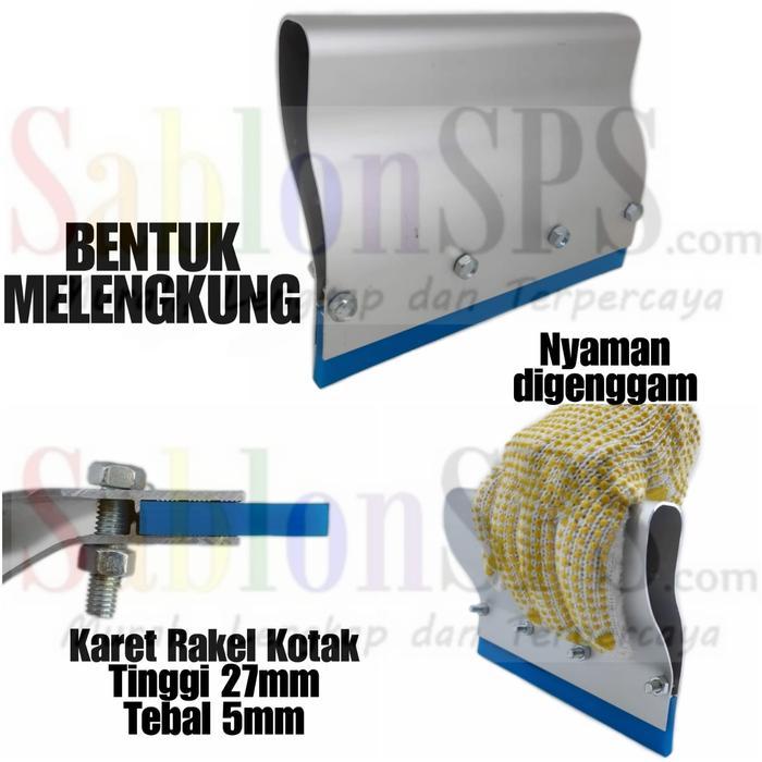 Jual GAGANG RAKEL ALUMUNIUM MODEL S ERGONOMIS 22,5CM SET RAKEL 27MMX5MM ...