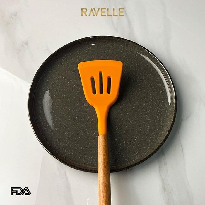 Gambar Ravelle SILICONE SLOTTED TURNER Slotted Turner - Sutil Spatula Silikon - Pumpkin dari Jawa Electrik undefined Tokopedia