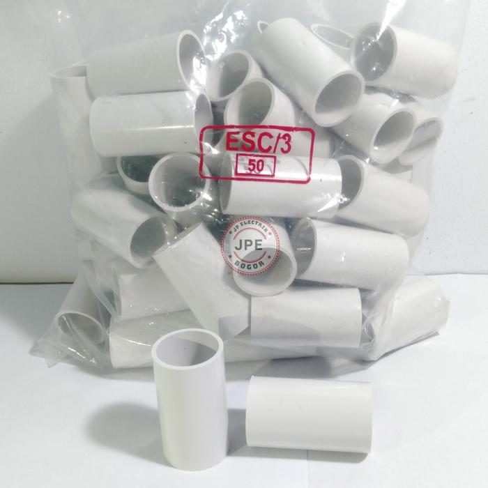 Gambar Sok Pipa Conduit PVC 20mm/25mm Sambungan Pipa Conduit - EGA - 25MM dari JP ELECTRIK BOGOR undefined Tokopedia