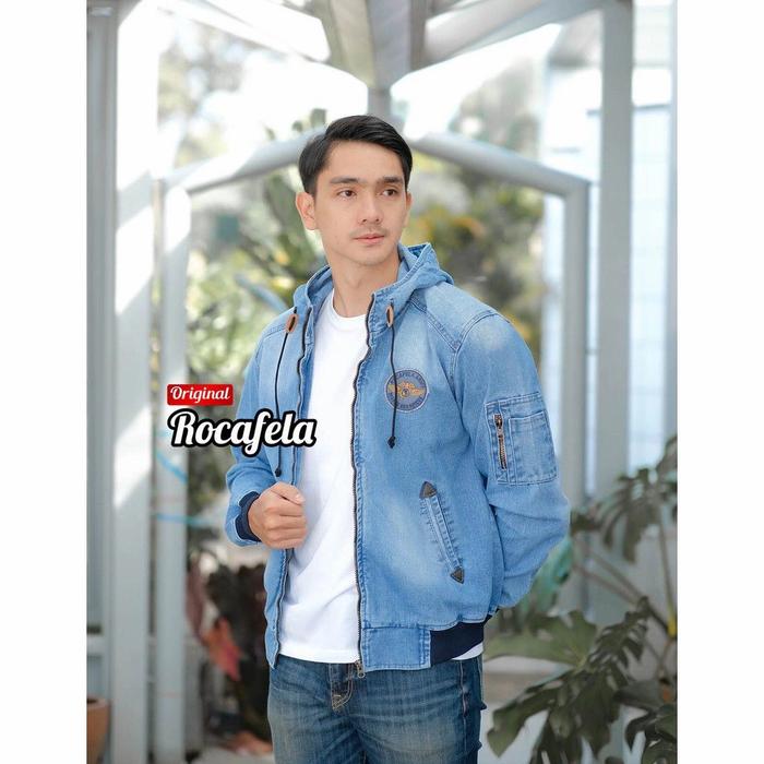 Gambar Rocafela Jaket Hodie Jeans - Biru Muda, M dari Deninda Fashion undefined Tokopedia