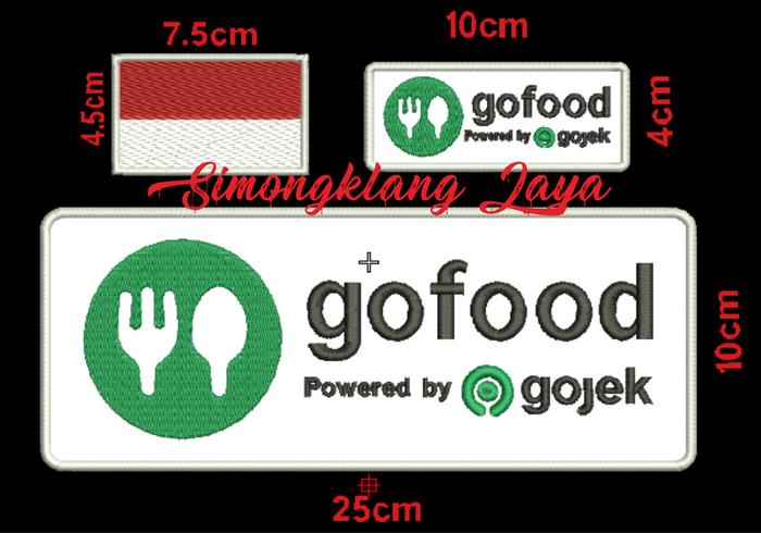 Gambar Emblem Bordir Gofood - Putih dari Simongklang Jaya Bordir undefined Tokopedia