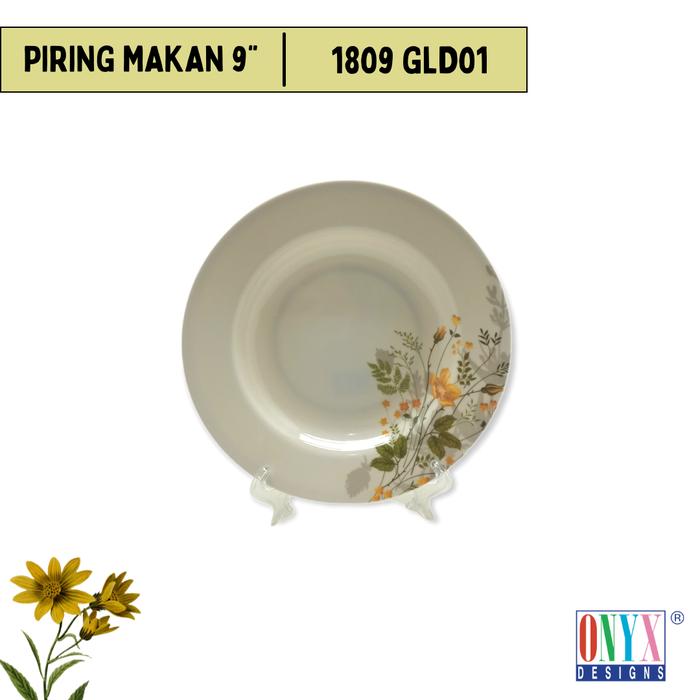 Gambar 6 Pcs, Onyx, Piring Makan Cekung 9 inch : Melamin, Aman untuk Makanan, Halal, 1809 Motif - GLD01 dari Onyx Melamin undefined Tokopedia