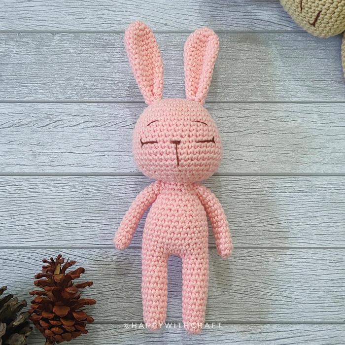 Gambar Boneka Rajut (Amigurumi) Sleeping Bunny - Peach dari Happy with Craft undefined Tokopedia