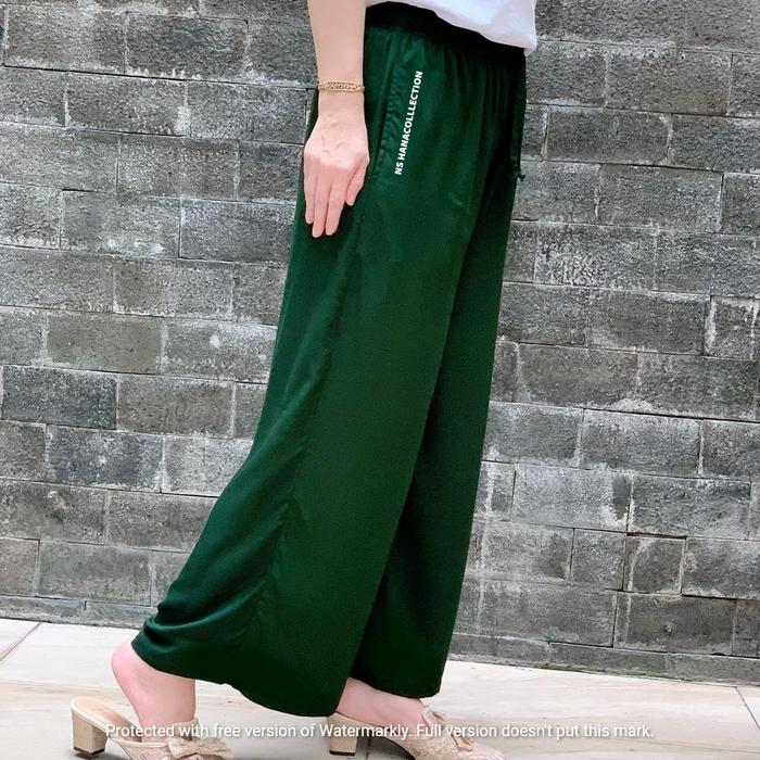 Gambar celana panjang wanita / bawahan wanita / celana santai wanita - Hijau Botol, M dari NS Hana Collection undefined Tokopedia