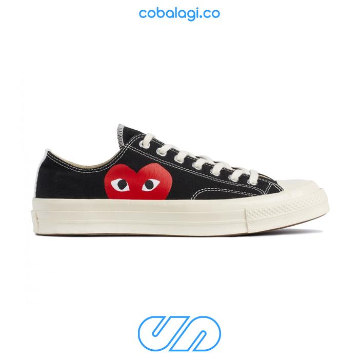 Converse CDG Play 70s Low Black One Heart 100% Authentic