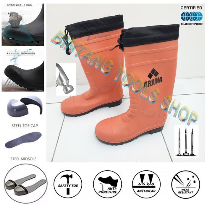 Gambar Sepatu Boot Karet Safety Ujung Besi Steel Toe dan Tidak Tembus Paku - 41 dari BINTANG TOOLS SHOP undefined Tokopedia