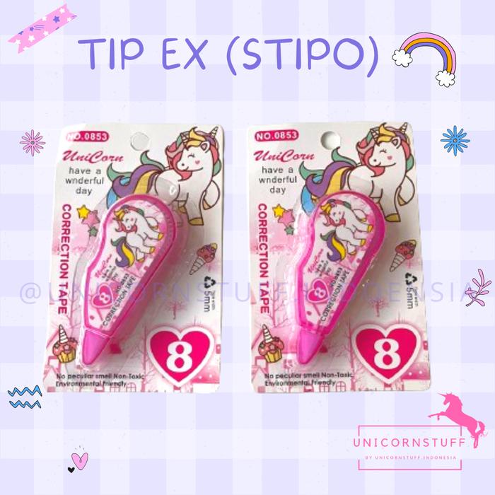 Gambar Tip Ex Unicorn Tipex Stipo Correction Tape Kertas Tipe X Sekolah Cewek - pink dari Unicornstuff indonesia undefined Tokopedia