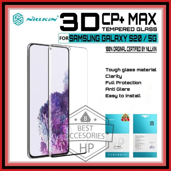 Gambar SAMSUNG GALAXY S20 TEMPERED GLASS NILLKIN 3D CP+MAX ORIGINAL SCREEN - SAMSUNG S20, FRAME BLACK dari Best Accesories Hp undefined Tokopedia
