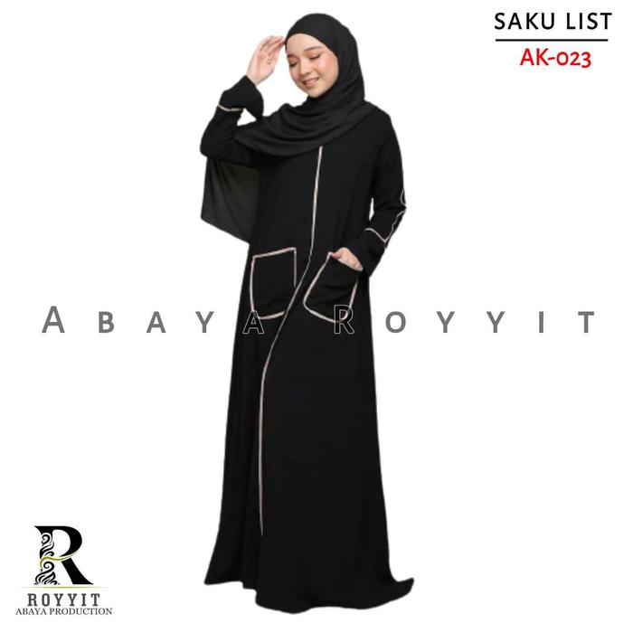 Gambar Abaya Royyit Gamis Abaya Arab Hitam New Gamis Arab Turkey Motif Saku L - L dari Abaya Royyit undefined Tokopedia