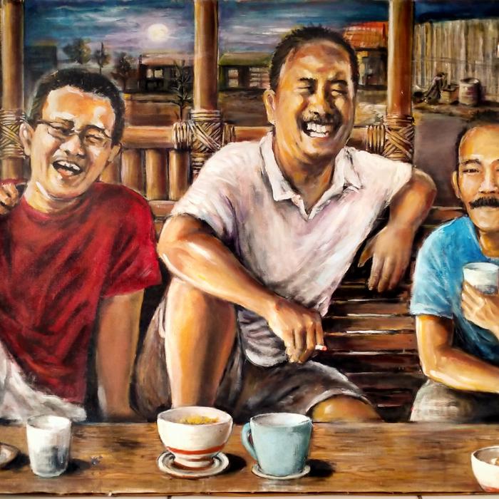 Gambar Lukisan kanvas moment keluarga - 60 x 70 dari Edipeni undefined Tokopedia