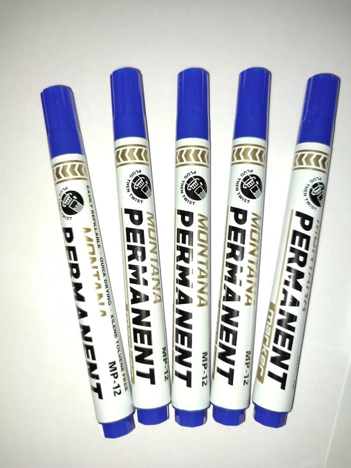 Gambar SPIDOL PERMANEN Harga satuan Montana MP12 MURAH EKONOMIS - Biru dari Top Lakban undefined Tokopedia