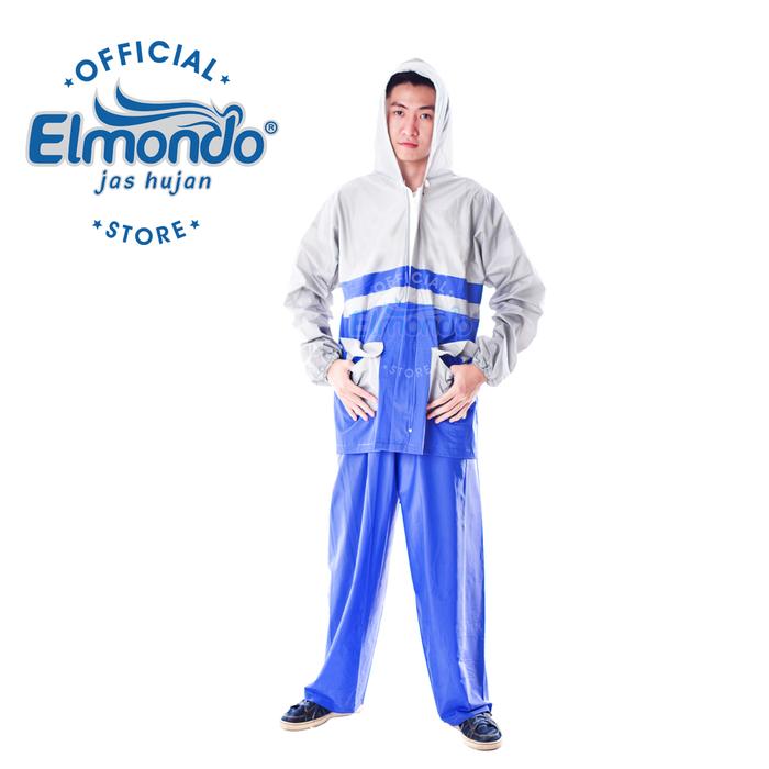 Gambar Elmondo Jas Hujan JC-905 Jaket Celana Dewasa New Kombinasi - Biru-Abu-abu, L dari Elmondo Official Store undefined Tokopedia
