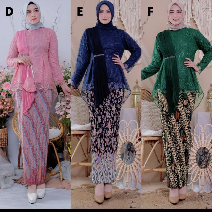 Gambar Kebaya modern/Setelan kebaya salendang/Kebaya - ijo botol, XL dari saiyokato undefined Tokopedia