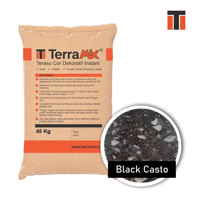 Gambar Terramix Teraso Cor Lantai Dinding per sak - Franco SURABAYA - Black Casto dari Stone Depot - Terramix undefined Tokopedia
