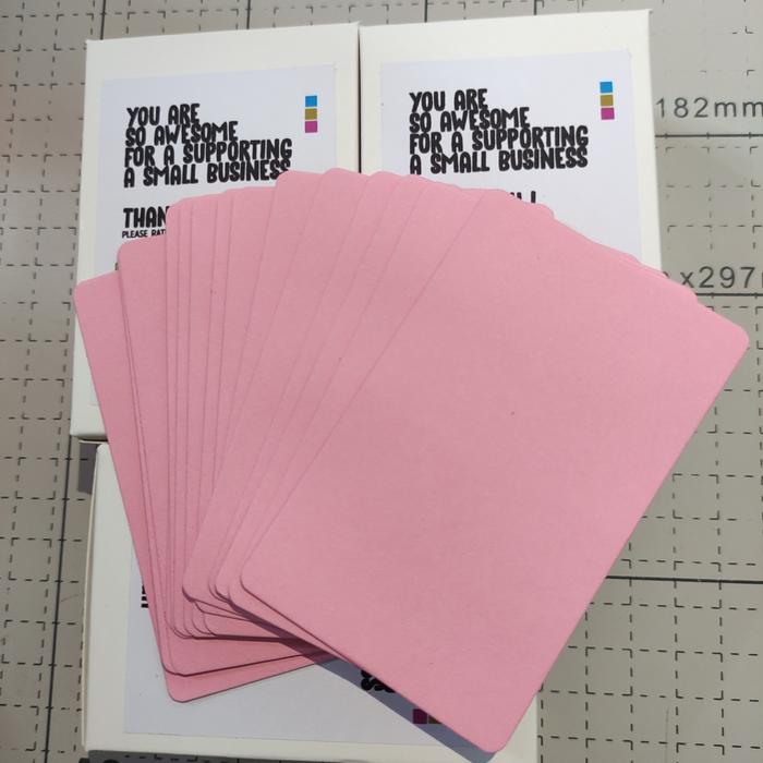 Gambar Blank Kraft Paper Card Set / Memo / Notes / Kartu Kosong Warna - Merah Muda dari Bekasi Percetakan undefined 5 Tokopedia