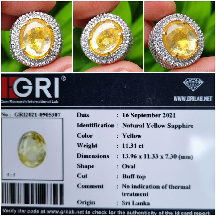 Gambar Batu Yellow Sapphire Ceylon Srilanka No Heat Memo 11.31 crt dari AZHAR GEMSTORE undefined Tokopedia