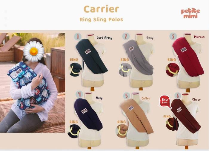 Jual PETITE MIMI Ring Sling Warna Polos Gendongan Bayi Ringsling