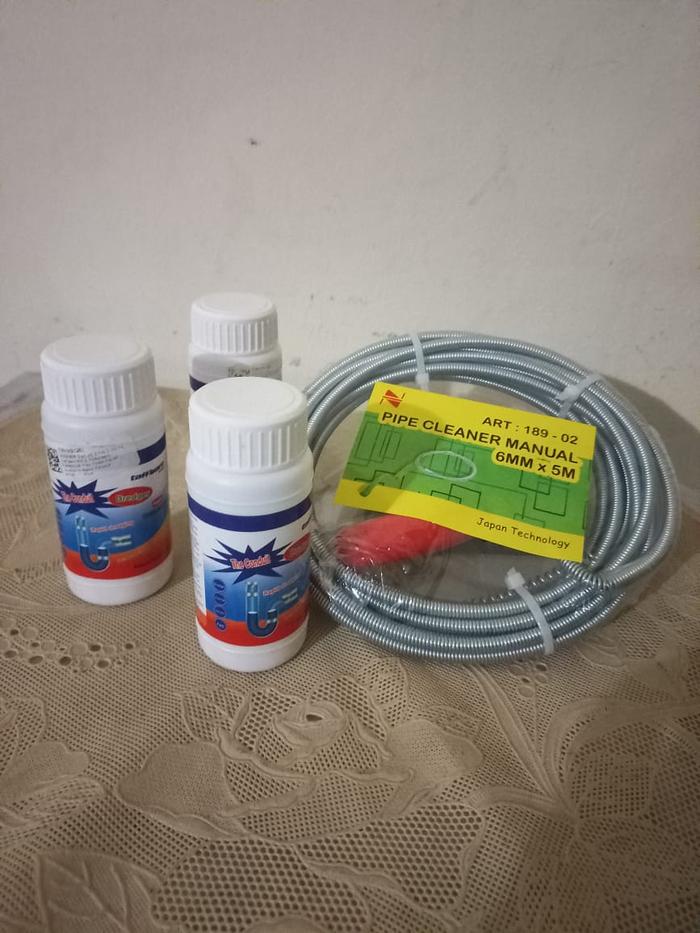 Gambar Bubuk Obat 3 Btl + Alat Kawat 5 m Pembersih Pipa Saluran Air Tersumbat dari Toko Teknik Solusi undefined Tokopedia