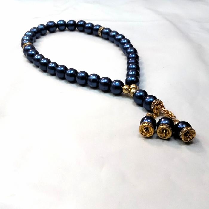 Gambar Tasbih mutiara 33 Terbaru aksesories serba Gold - Navy dari Nadifah Muslim undefined Tokopedia