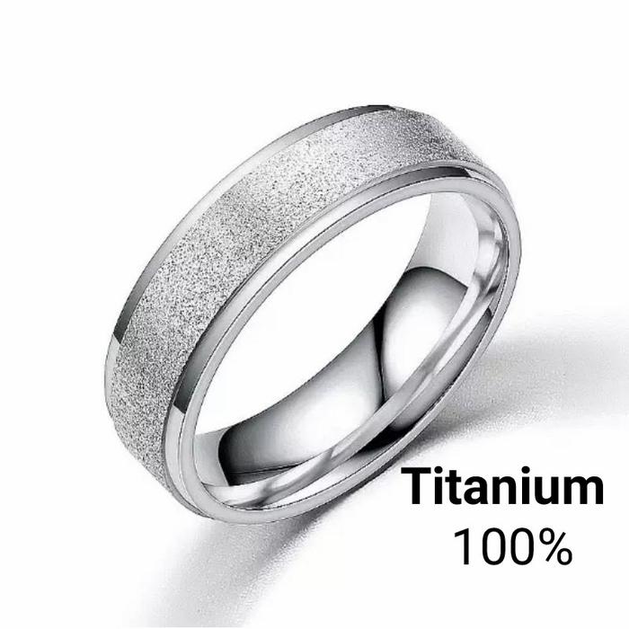 Gambar cincin titanium pria wanita pasir putih - 6 dari Toobing undefined Tokopedia