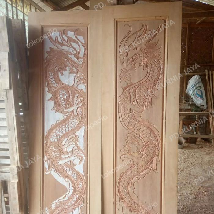 Gambar Pintu Utama kupu kupu tarung Ukiran Naga dari CV. KURNIA JAYA undefined Tokopedia