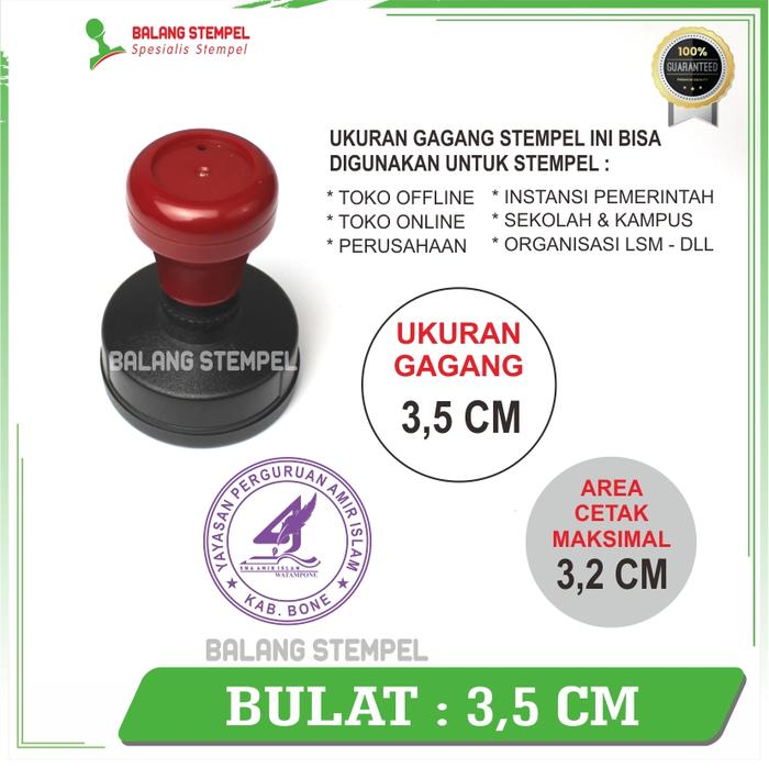 Gambar Stempel Flash Warna Otomatis Custom Stampel Cap Toko Perusahaan Stamp - BULAT 3,5 CM dari balang stempel undefined Tokopedia
