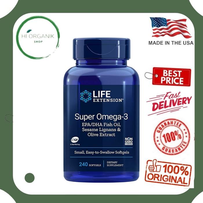 Jual 240 Softgel Life Extension Super Omega 3 EPA/DHA Omega Foundations -  Kota Makassar - Harapan Indah Organik | Tokopedia