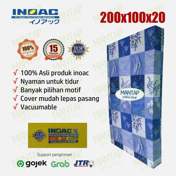 Gambar kasur busa super inoac 100x200x20cm D32 garansi 15thn kuat 25thn, AWET - Lurus standar dari INOAC toko kasur undefined Tokopedia
