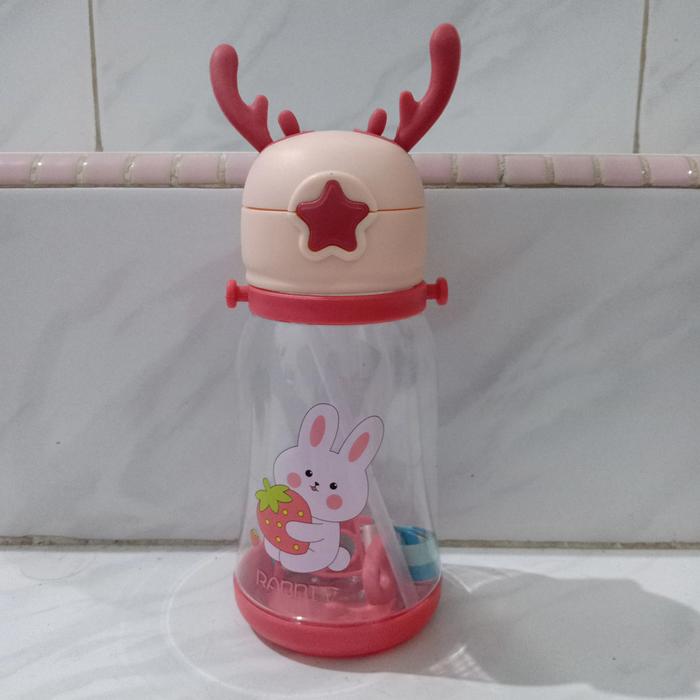 Gambar botol air minum 600ml anak unik lucu - Merah Muda dari sunrise water undefined Tokopedia