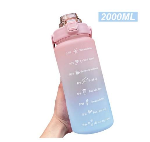 Gambar Botol Minum Motivasi Rainbow Doff 2L Viral Waktu Motivational H9225-2 - Pink BIru dari TOPSOUL undefined Tokopedia
