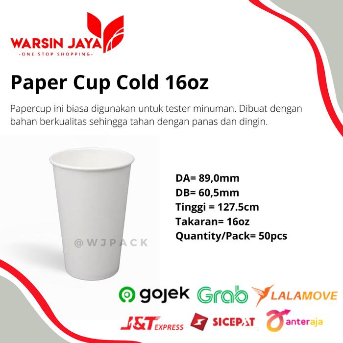 Gambar PAPER CUP POLOS ISI 50PCS - 16oz dari Warsinjaya undefined Tokopedia