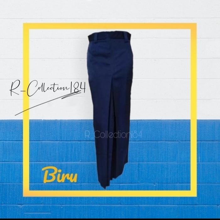 Gambar Rok SPAN BELAH DEPAN Rempel Sekolah Kerja Hitam Putih Coklat Biru Abu - Biru, L dari RCollection184 undefined Tokopedia