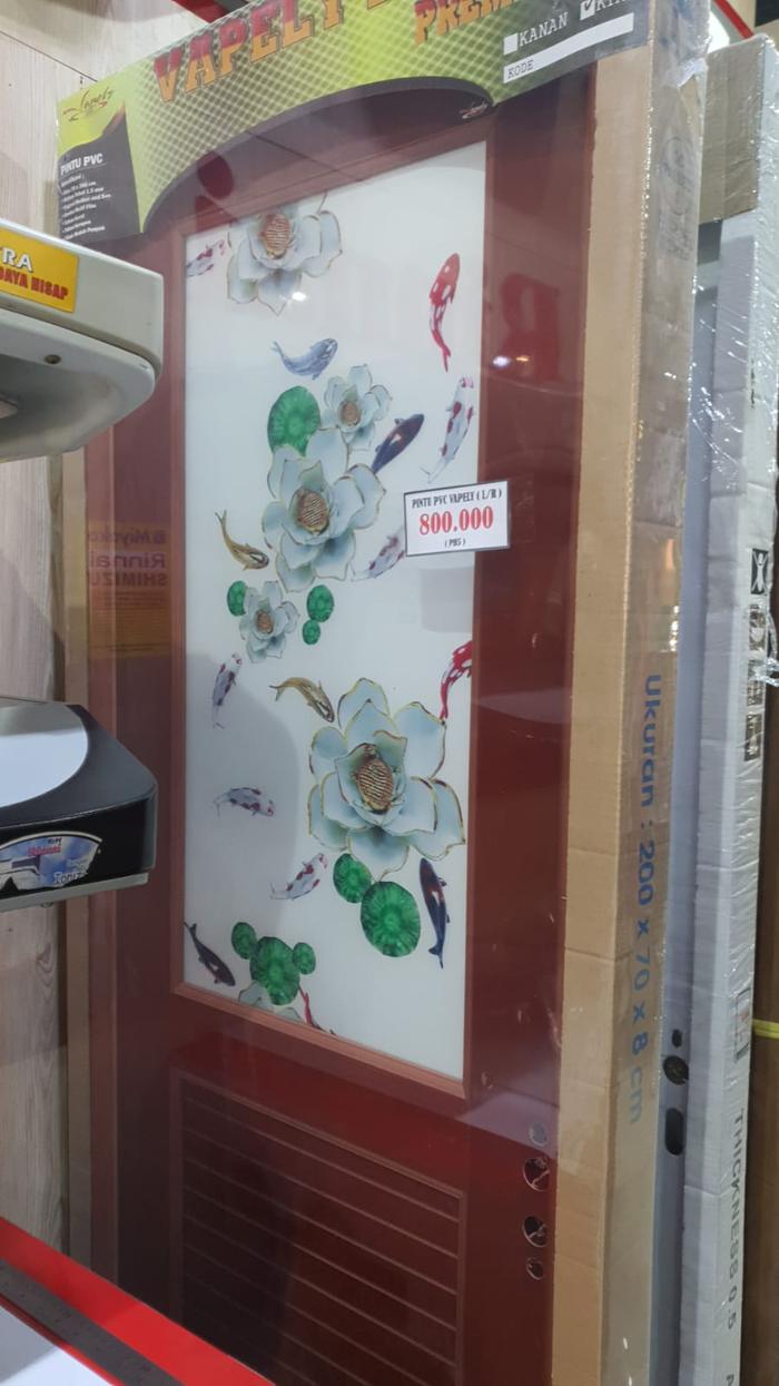 Gambar PINTU PVC TEBAL KAMAR MANDI IMPORT VAPELY L33 1/2 KACA - Coklat dari VictoryKeramik undefined Tokopedia