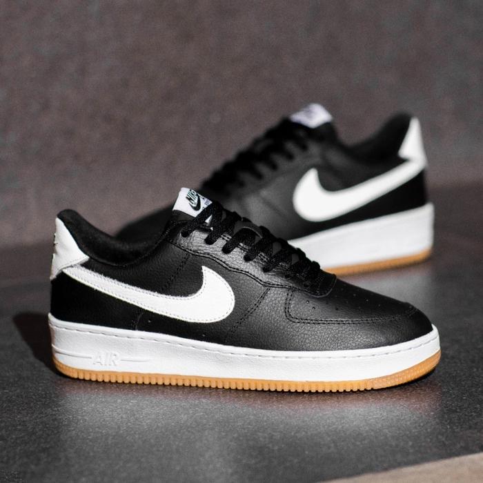 Jual NIKE AIR FORCE 1 BLACK WHITE SOLE 