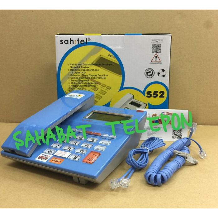 Gambar Telephone/ Telepon/ Telpon Kabel Rumah Kantor SAHITEL S52 - Biru Muda dari Sahabat Telepon undefined Tokopedia