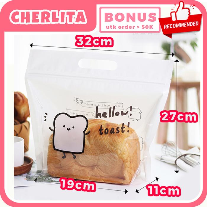 Gambar Plastik Roti Tawar Toast Premium Tebal Foodgrade Motif Bread - Hello Toast dari Cherlita undefined Tokopedia