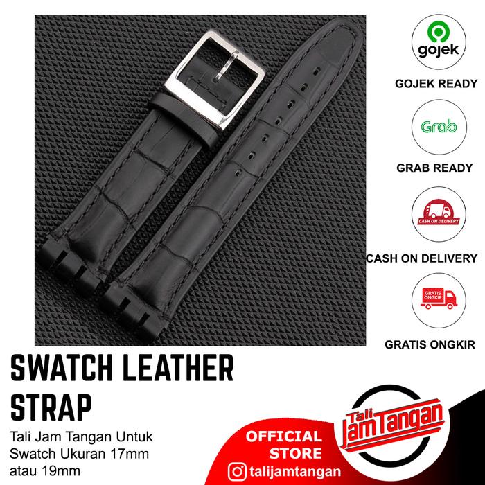Gambar 17mm Swatch Croco Leather Strap Tali Jam Swatch Kulit - 17mm, Hitam dari Tali Jam Tangan com undefined Tokopedia