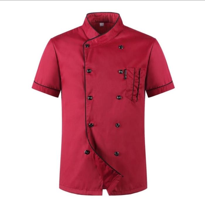 Gambar Baju Koki Chef - Merah, L dari Mauli Kids Store undefined Tokopedia