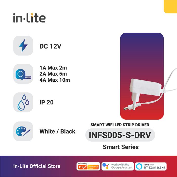 Gambar In-Lite Smart Wifi LED Strip Driver - 2A dari IN - LITE LED undefined Tokopedia