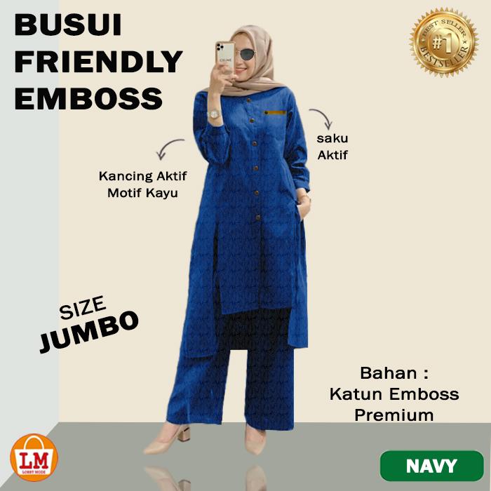 Gambar Setelan Baju Wanita Menyusui BUSUI FRIENDLY BIG SIZE TERBARU LMS 26656 - Navy, XL dari LUCKMAS undefined Tokopedia