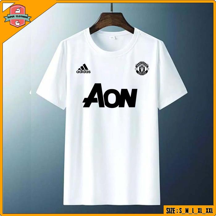Gambar KAOS MANCHESTER UNITED - BAJU MU - KAOS MU LOGO AON COTTON COMBED 30S - Putih, S dari Super Clothing Murah undefined Tokopedia