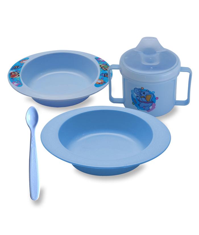 Gambar LustyBunny Feeding Set Perlengkapan Makan Anak [5 in 1] - Biru dari Lustybunny Baby undefined Tokopedia