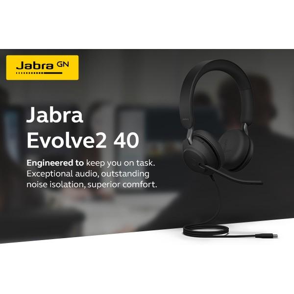 JABRA Evolve2 40 UC/MS Stereo USB-A USB-C UC, USB-A