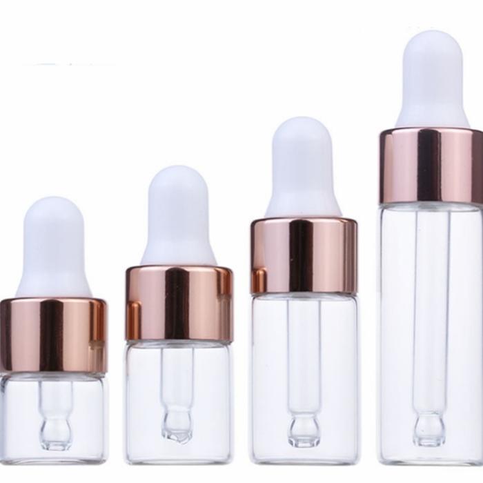 Gambar Botol EssentialOil Mini Dropper Rose Gold Glass Dropper Bottle 1ML - 5 - Clear, 1 ML dari Serene Oils Store undefined Tokopedia