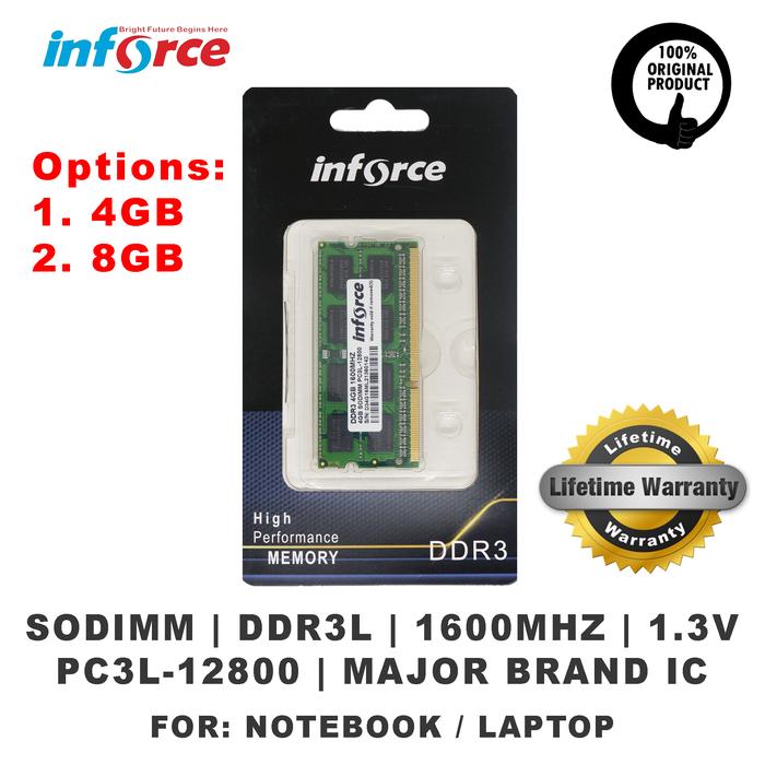 Gambar MEMORY INFORCE RAM 4GB / 8GB DDR3L FOR NOTEBOOK LAPTOP 1600MHZ SODIMM - 4GB DDR3L dari Inforce Indonesia undefined Tokopedia