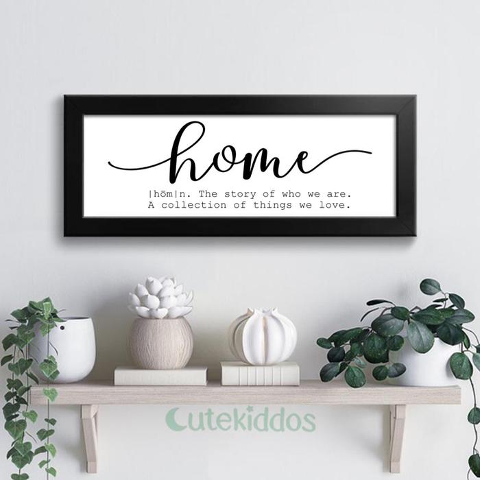 Gambar Hiasan Dinding Wall Decor Home Definition Sign Poster Kayu Arti Rumah - Bingkai Hitam dari cutekiddos undefined Tokopedia
