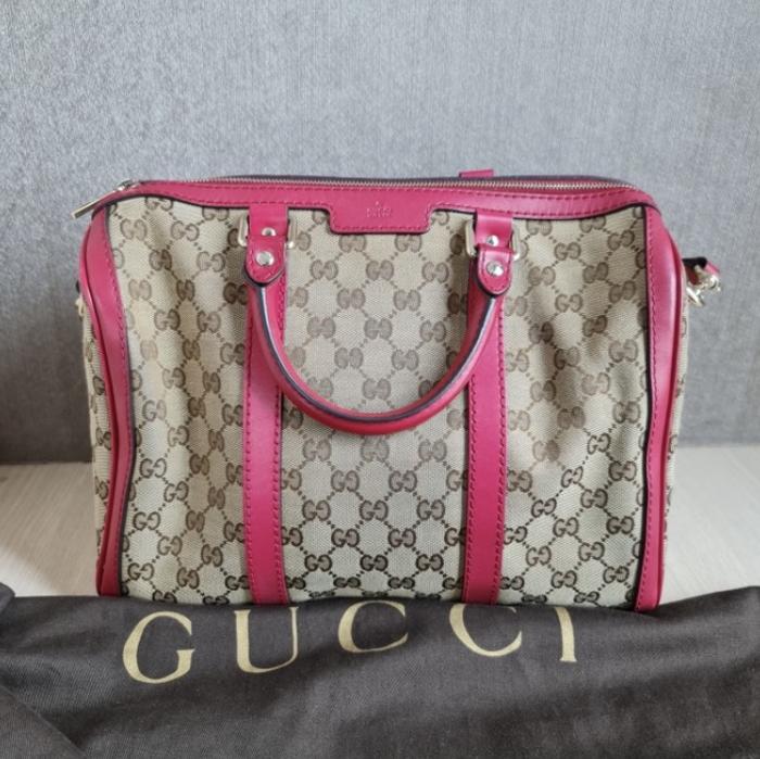 BORSA GUCCI MODELLO bauletto. Stoffa e pelle colore marrone e grigio  antracite. EUR 300,00 - PicClick IT