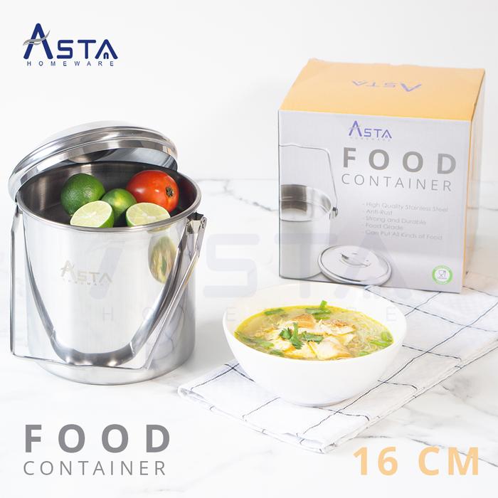 Gambar Rantang Tunggal Wadah Stainless Steel Tebal / Rantang Soto - Food Container Kitchenware ASTA - 16cm dari Asta Homeware undefined Tokopedia