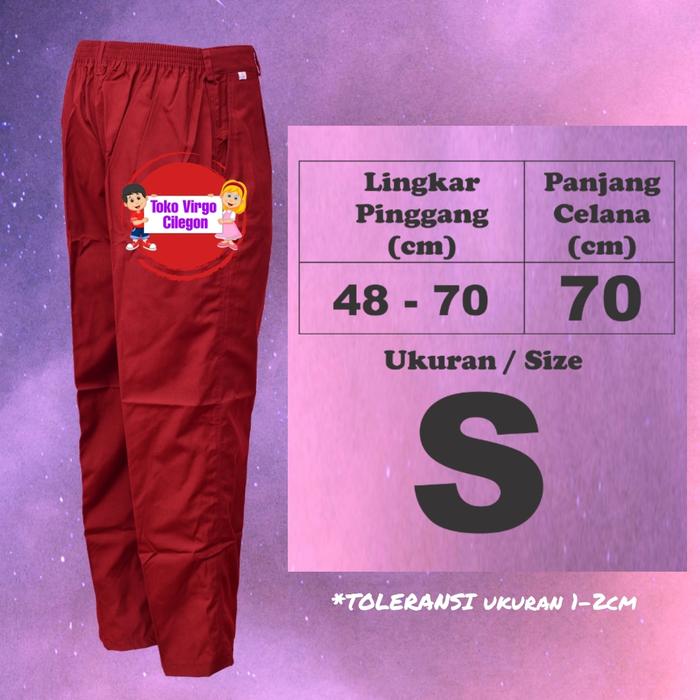 Gambar Celana Panjang MERAH Karet - Seragam SD VIRGO - S dari Toko Virgo Cilegon undefined Tokopedia