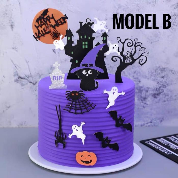 Gambar set topper halloween｜hiasan halloween | cake topper | hiasan kue - Model B dari Happy Cake Supplies undefined Tokopedia